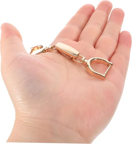 Miniatura 3 de EXCEART 5 dijes de cadena para zapatos con hebilla de cinturón para zapatos, mochila, ropa, bolsa, correa de metal, hebillas doradas Dorado