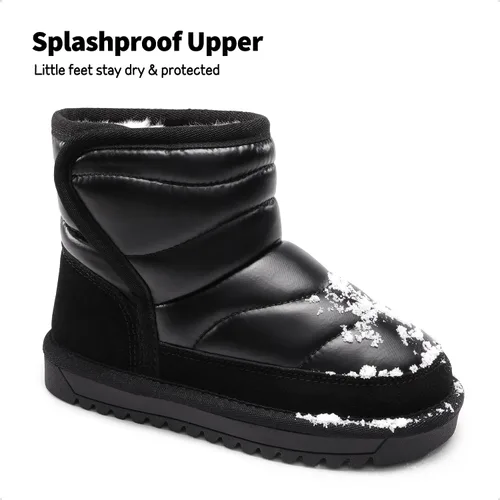 Miniatura 2 de DREAM PAIRS Botas de nieve para niñas y niños, zapatos de tobillo de invierno de 0.394 pulgadas con forro de piel sintética para niños pequeños