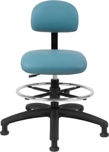 Miniatura 36 de Serie FSS Silla de asiento cuadrado de altura baja (43.2 cm - 55.9 cm) de asiento. Vinilo de tela - para oficina, garaje, escritorio, taller