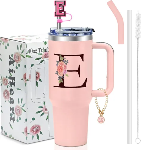 Miniatura 40 de Regalos de cumpleaños para mujeres, vaso con monograma con asa, regalos personalizados para mamá, regalo con monograma para mujer, vasos