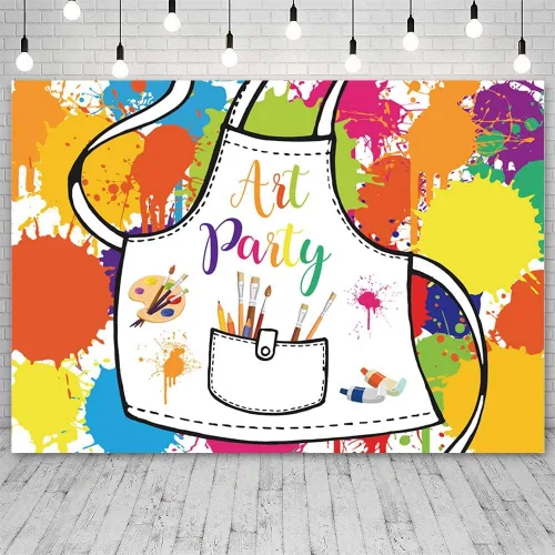 SENDY Telón de fondo de pintura artística de 7 x 5 pies, vestido de pintura para un desorden salpicado de fondo de fotografía, pintamos grafiti