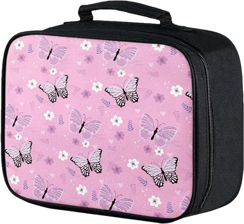 Miniatura 20 de Lonchera para niños, con aislamiento de béisbol, para niños, adolescentes, niños y niñas, con bolsillo con cremallera, bolsa de almuerzo portátil