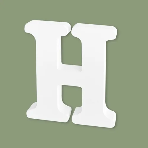 Miniatura 22 de Letras de madera de 4 pulgadas, letras del alfabeto de madera blanca para decoración de pared, letras de marquesina de madera sin terminar