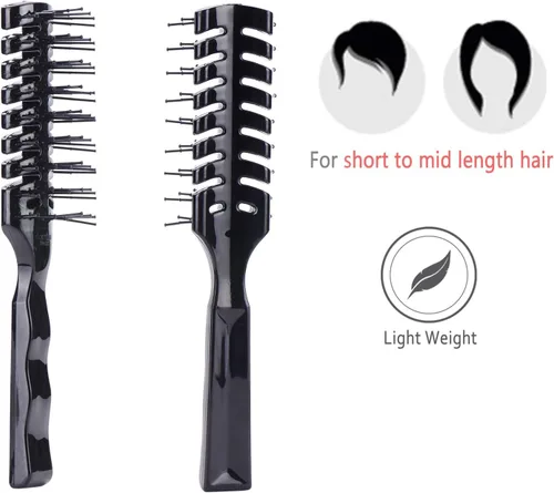 Miniatura 4 de Cepillo de pelo ventilado para hombre para secado con secado, cepillo antiestático para peinar cabello fino, rizado, ondulado, húmedo o seco