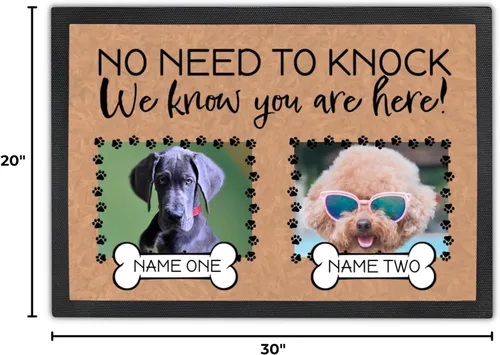 Miniatura 2 de Tapete personalizado para puerta de perro con foto y nombre, tapete de bienvenida personalizado, tapete para puerta delantera, no es necesario