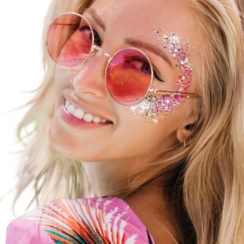 Miniatura 5 de Brillantina gruesa y fina mezclada con gel para cantantes, conciertos, rave, fiesta, maquillaje, secado rápido y de larga duración, lentejuelas
