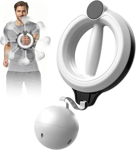 Infinity Hoop for Arms 360° Hand-Crank Arm Hoops for Exercise,Forearm, Chest, Shoulder and Arm Muscle Training Fitness Equipment, Flabby Arm 2-Blanco