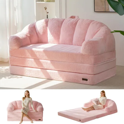 Miniatura 10 de MAXYOYO Sofá Cama Plegable, Sofá Convertible 2 en 1 a Sillón Reclinable, Cómoda Silla Puf Individual para Adultos, Sofá Cama Reclinable de Piso