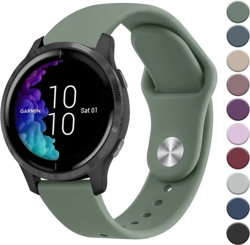 Miniatura 19 de Vanjua Bandas compatibles con Garmin Venu 2 Plus, Venu Sq, Venu y Vivoactive 3, correa de repuesto deportiva de silicona suave para Garmin Vivomove