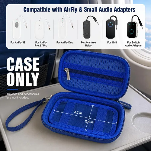 Miniatura 3 de COMECASE Bluetooth Transmitter Case Compatible with AirFly SE/Pro 2/Pro/Duo, Avantree Relay and 1Mii, Hard Travel Organizer with Deep Mesh Pocket