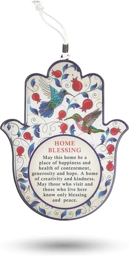 Miniatura 4 de A&S Mezuzot Hamsa - Amuleto de protección contra el mal de ojo para decoración de pared, amuleto de buena suerte para el hogar/negocios en azul
