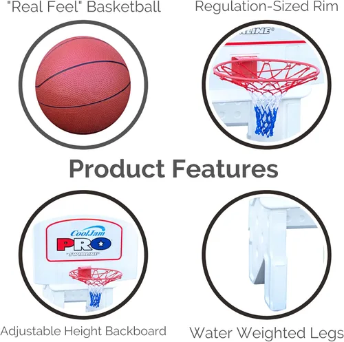 Miniatura 2 de Tablero de baloncesto, cesta Cool Jam Pro, Blanco Juego de baloncesto junto a la piscina (Premium)