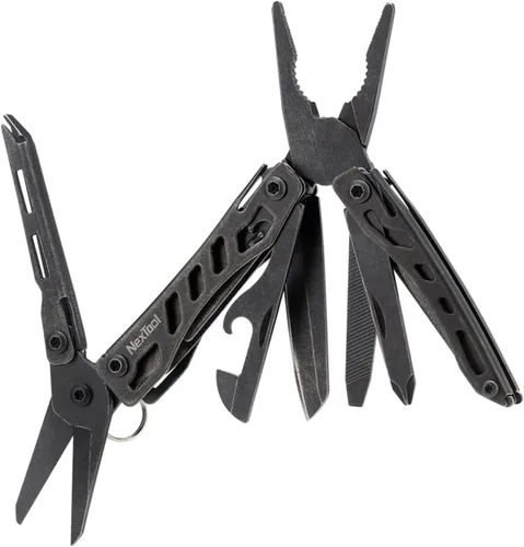 Miniatura 10 de NEXTOOL EDC Llavero Multiherramienta, 10 en 1 Mini Cuchillo de Bolsillo Multiherramienta con Alicates de Punta Fina, Tijeras, Mini Gadgets Útiles