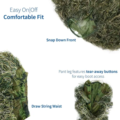 Miniatura 4 de VIVO Ghillie ropa de caza de camuflaje para el bosque- Traje (4 piezas)