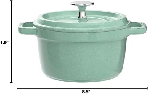 Miniatura 8 de Staub 40508-400 Pico Cocotte redondo, verde salvia, 6.3 pulgadas (6.3 in), pequeña, doble mano, olla esmaltada fundida, compatible con inducción