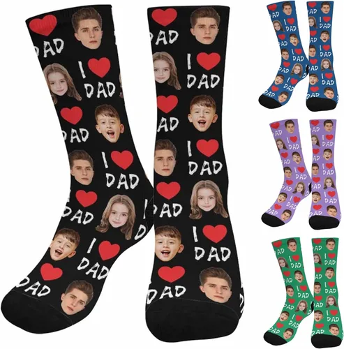 Miniatura 98 de Artsadd Calcetines personalizados para mujeres y hombres, amantes de los perros y gatos, regalos divertidos unisex personalizados