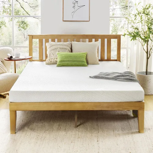 Best Price Colchón de Espuma Viscoelástica de Té Verde para Niños y Adultos, Firmeza Media, Tamaño Completo de 5 Pulgadas, Bed-in-A-Box