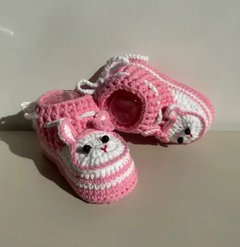Miniatura 2 de DFXIU Botines de bebé recién nacido, transpirables y cómodos, a mano, de ganchillo, suave, de dibujos animados, para bebés de 0 a 1 año