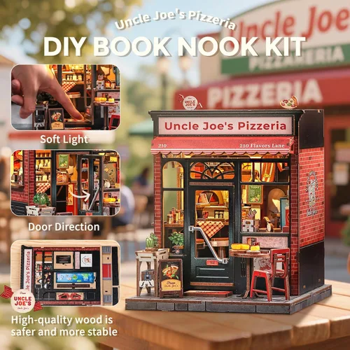 Miniatura 3 de CUTEBEE - Kit de rincón de libros - Kit de casa de muñecas en miniatura DIY para adultos y adolescentes, decoración de estantería de casa de libros