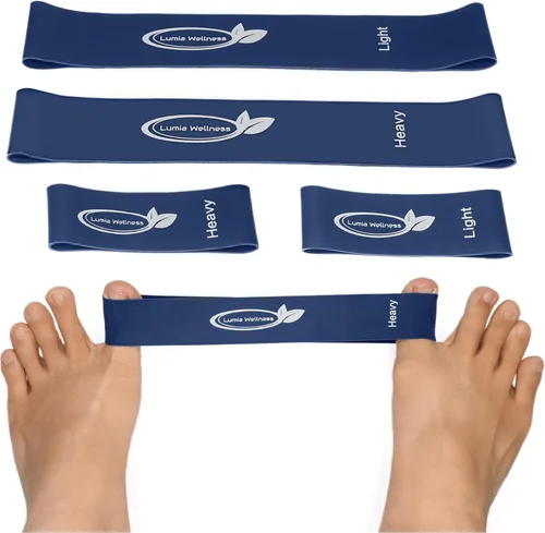 Miniatura 6 de Toe Bands, Mini Latex Bands for Exercise & Stretch, Bunion Correction, Toe, Foot, & Ankle Strengthening, Toe Spacers for Hallus Valgus (4 Bands)