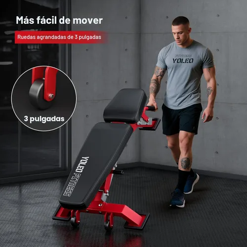 Miniatura 6 de YOLEO Banco de pesas ajustable comercial de 2315 libras con certificado ASTM, 80% premontado, banco de entrenamiento resistente para gimnasio