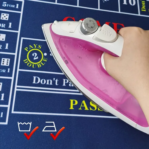 Miniatura 3 de BALIKEN - Tapete de mesa de ruleta de 36 x 18 pulgadas y dados de fieltro de grado profesional Bule/Bule