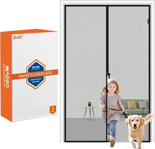 Miniatura 95 de MAGZO Mosquitera Magnética para Puerta Se Ajusta a Puerta de Tamaño 25 x 63 Pulgadas, Tamaño de Mosquitera 27" x 64" Imanes Fuertes de Malla, Red