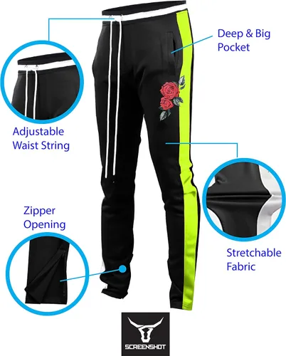 Miniatura 3 de Screenshot - Pantalones deportivos con cinta lateral estilo Hip Hop, ajuste ceñido, para hombre