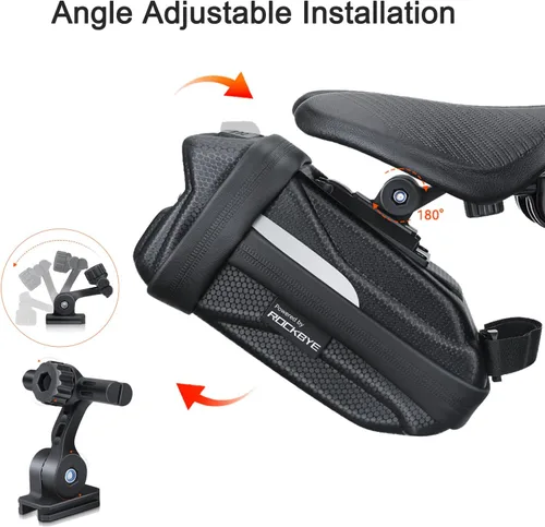 Miniatura 4 de Bolsa de asiento de bicicleta, bolsa rígida de EVA para debajo del asiento, bolsa de sillín de bicicleta, paquete de bicicletas de ciclismo