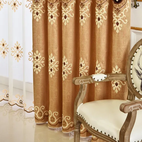 Miniatura 3 de VOGOL Cortinas/Cortinajes/Paneles/Tratamientos Personalizados Simples de Chenilla Jacquard Opacas Elegancia para Ventana para Dormitorio Sala