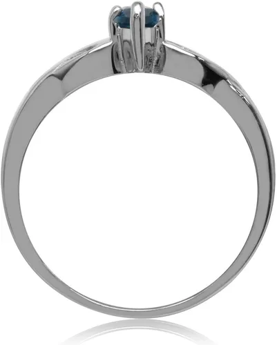 Miniatura 3 de Silvershake Anillo solitario de plata de ley 925 con forma de marquesa de 0.315 x 0.157in