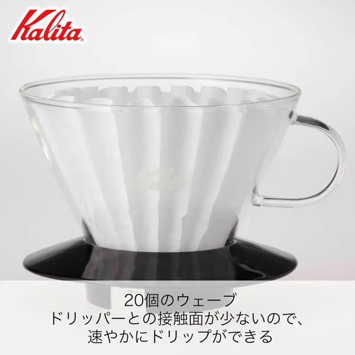 Miniatura 3 de Kalita Gotero de café Wave Pour Over, tamaño 185, rinde 16-26 oz, máquina para hacer una taza, vidrio resistente al calor, patentado y portátil