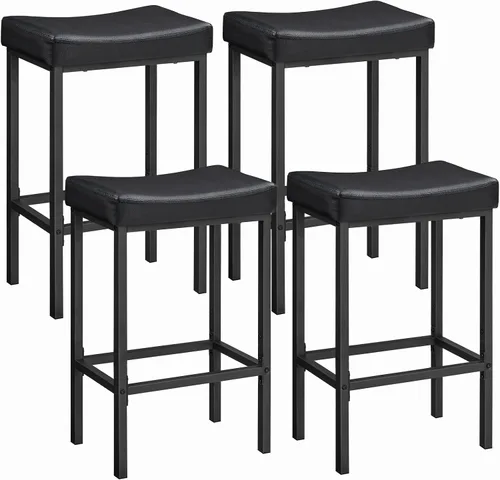 Miniatura 15 de HOOBRO Taburetes de bar, juego de 2 sillas de bar, taburetes de altura de mostrador, taburetes de sillín con superficie curva, 24.8 pulgadas