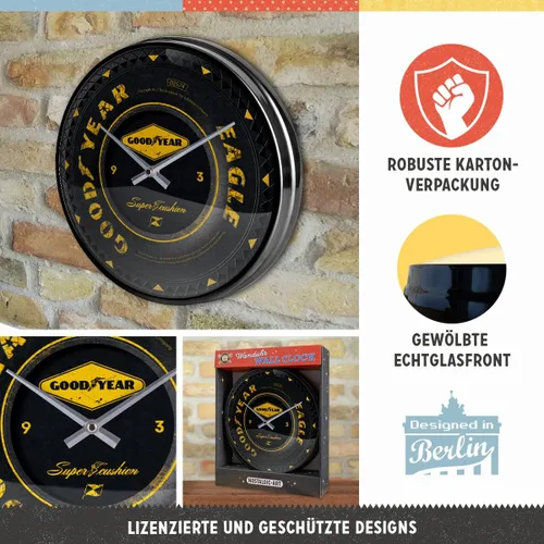 Miniatura 3 de Nostalgic-Art 51085 Goodyear - Reloj de pared (12.2 in)