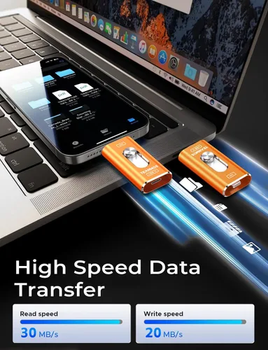 Miniatura 3 de Memoria Stick de 256 GB para iPhone Flash Drive, almacenamiento de teléfono para fotos y videos, copia de seguridad de archivos, compatible