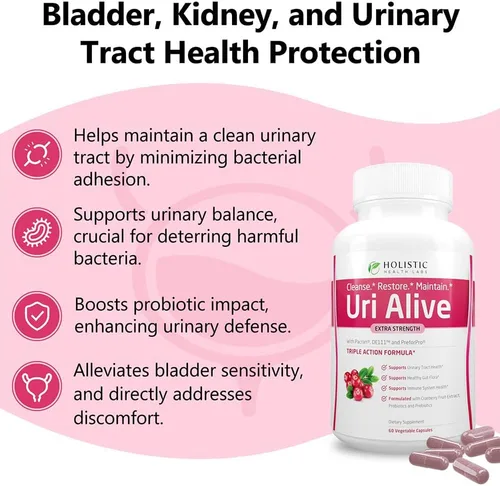 Miniatura 5 de Uri Alive Suplemento de apoyo urinario extra fuerte para el tracto urinario, la vejiga, la flora intestinal y la salud del sistema inmunológico