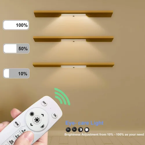 Miniatura 6 de LDOPTO - Juego de 2 luces para debajo del armario, luces LED con control remoto accionadas a pila, iluminación LED para debajo del armario