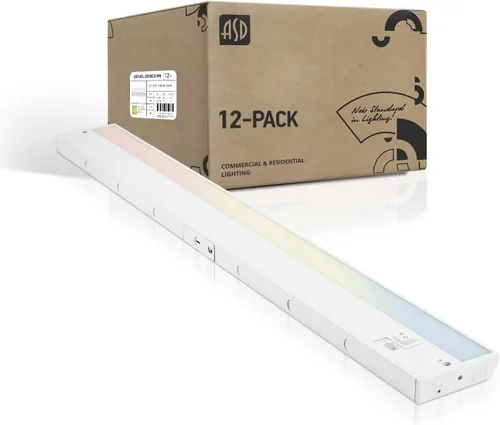 Miniatura 15 de ASD Iluminación LED de 45 cm para debajo del gabinete enchufable o cableada, interruptor alto/bajo/apagado, 8W 120V 3 CCT 2700K/3000K/4000K CRI90+