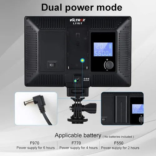 Miniatura 5 de VILTROX 2 juegos de lámpara de luz LED de fotografía con bicolor 3300K-5600K, pantalla LCD HD, CRI 95 para DSLR mesa estudio fotográfico