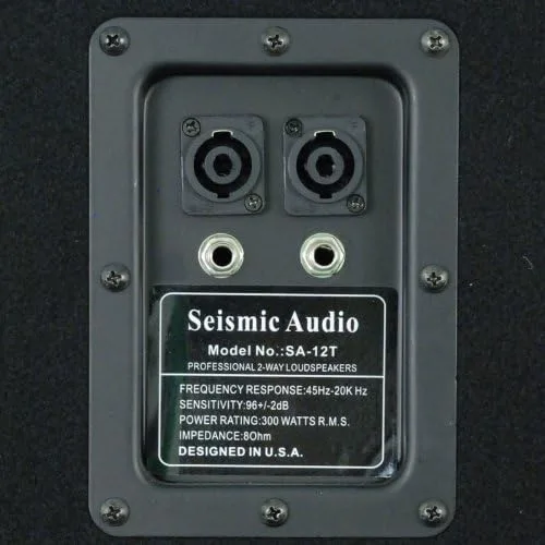 Miniatura 6 de Seismic Audio - Altavoz PA DJ de 12 pulgadas 300 vatios Audio PRO - Red eléctrica, monitores, bandas, karaoke, iglesias, bodas