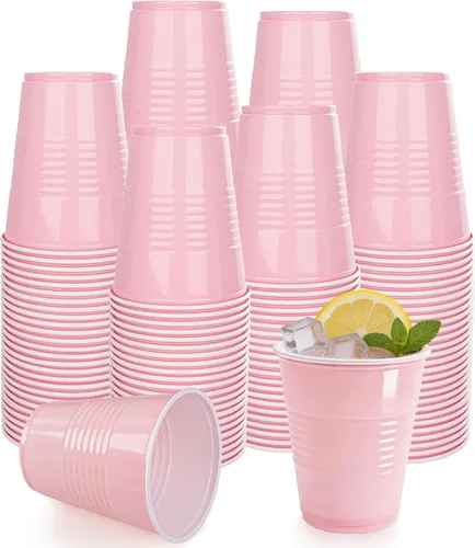 Miniatura 25 de WELLIFE 200 tazas plateadas, vasos de plástico transparente de 9 onzas, copas de vino de plástico desechables, copas de cóctel para fiestas y bodas