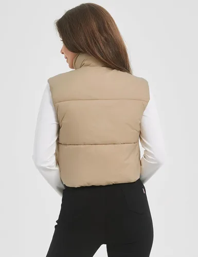 Miniatura 4 de Kissonic Chaleco acolchado de invierno para mujer, sin mangas, acolchado, ligero, con bolsillos