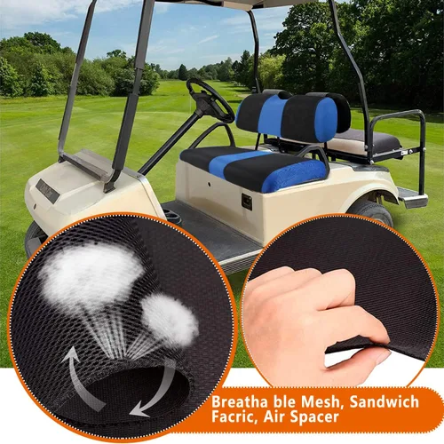 Miniatura 4 de Fundas de asiento de carrito de golf para 2 pasajeros, cubierta de asiento delantero para EZGO TXT OEM Cojín de asiento ordinario, funda de asiento
