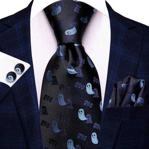 Miniatura 269 de Hi-Tie Corbata clásica de cachemira para hombre con pañuelo y gemelos a cuadros