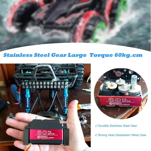 Miniatura 3 de 132.3 lbs Digital Servo 8.4V Engranaje De Acero Inoxidable De Alto Voltaje Gran Torque De Alta Velocidad Impermeable 1/5 Baja Servos - 180 Grados
