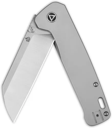 Miniatura 2 de QSP Penguin Plus - Cuchillo de bolsillo plegable, 3.38 pulgadas CPM20CV, cuchillo EDC de hoja negra, mango de titanio negro, bloqueo de marco