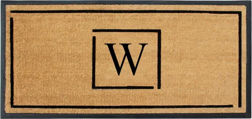 Miniatura 69 de A1HC - Tapete de puerta con monograma de fibra de coco natural para puerta delantera, 24 x 48, felpudo duradero tratado anti-desprendimiento