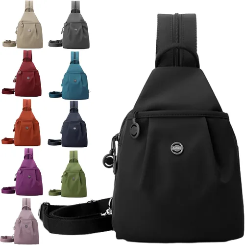 Bolsa impermeable de 2 vías, bolsa de hombro convertible Oxford de gran capacidad, bolsa cruzada para mujer, mochila de viaje, Negro -, Mediana