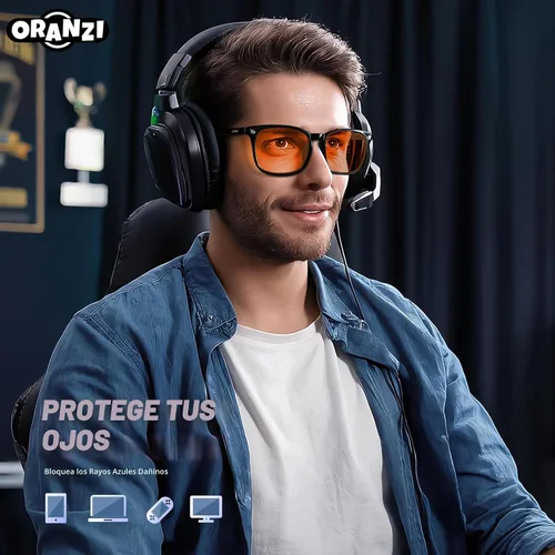 Miniatura 2 de Lentes con bloqueo de luz azul 98.6% para computadora y juegos, anti rayos azules dañinos para un mejor sueño, lentes ámbar antifatiga y fatiga