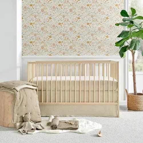 Levtex Baby - Juego de cama de muselina en nube para cuna - Juego para habitación infantil - Estrellas beige y cacao - Muselina texturizada gris -